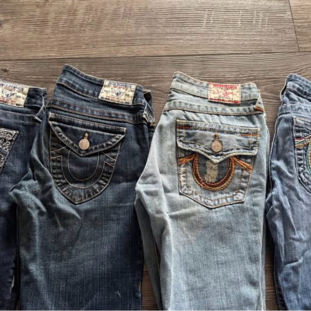True Religion Bootcut Jeans in Light Blue and Dark Blue
